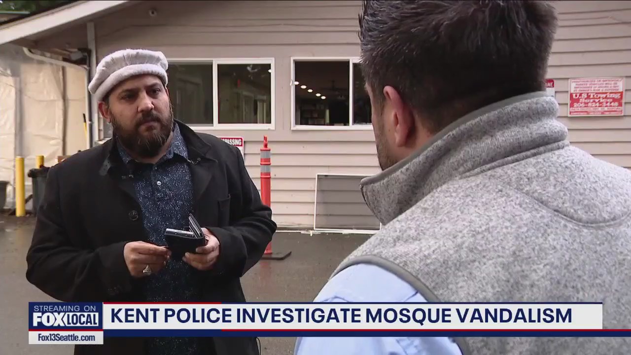 Mosque vandalism caught on tape in Kent, WA, investigation underway