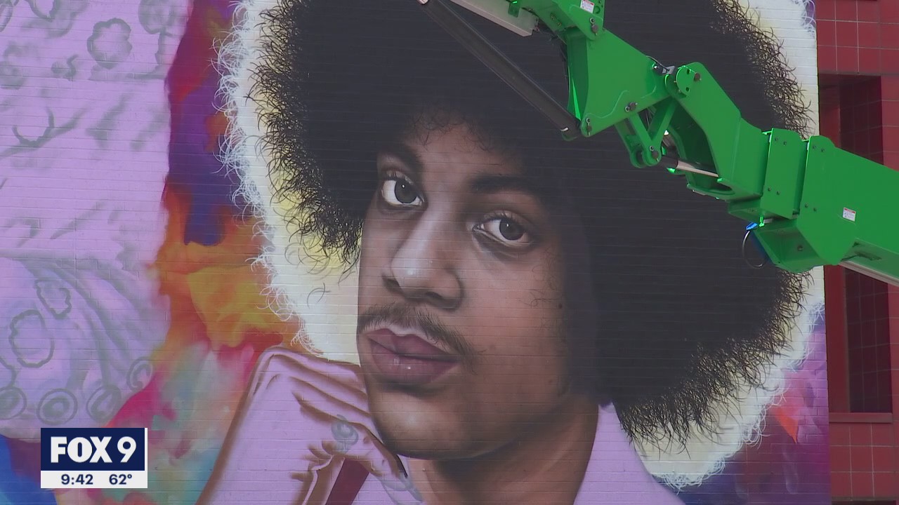 Prince mural taking shape in downtown Minneapolis