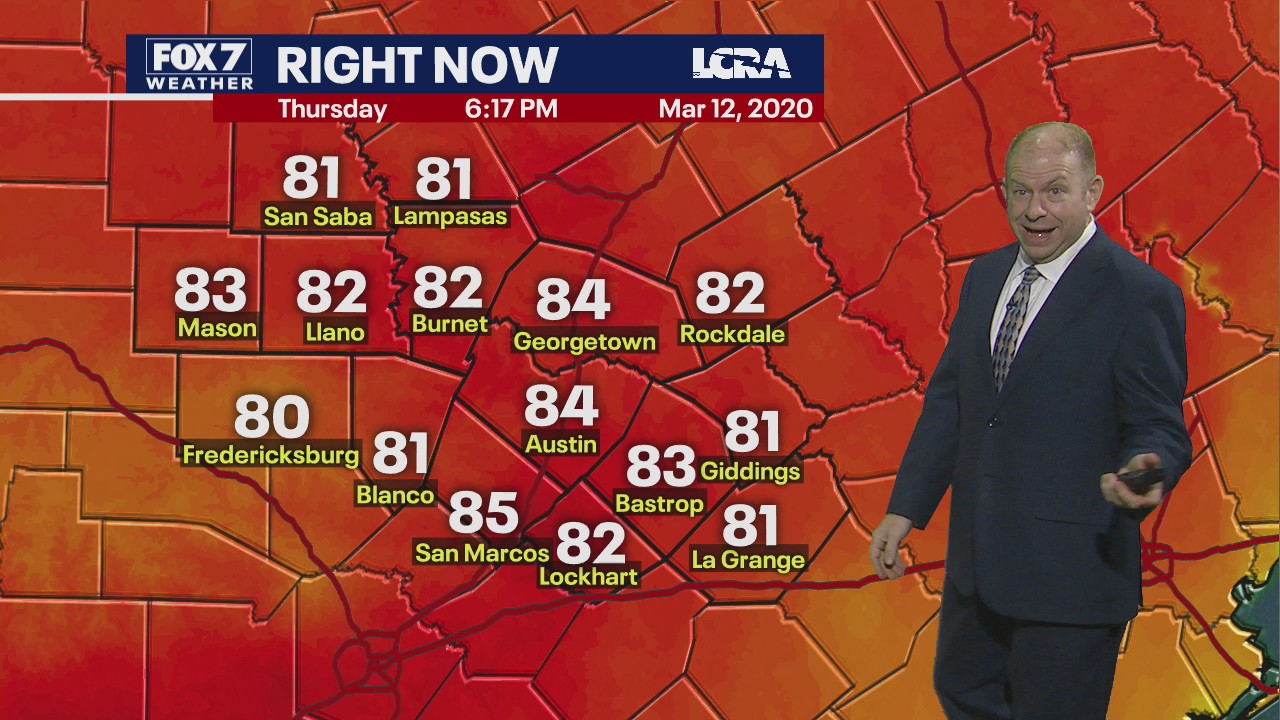 Evening weather forecast for March 12, 2020