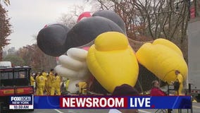Macy's Thanksgiving parade balloon inflation