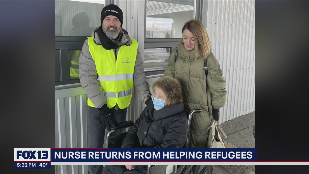 Nurse returns home from helping Ukrainian refugees