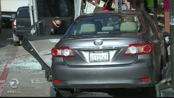 Several hurt when car slams into bus stop