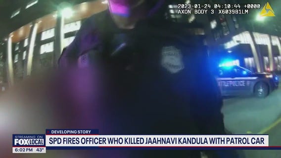 SPD fires officer who killed Jaahnavi Kandula with patrol car