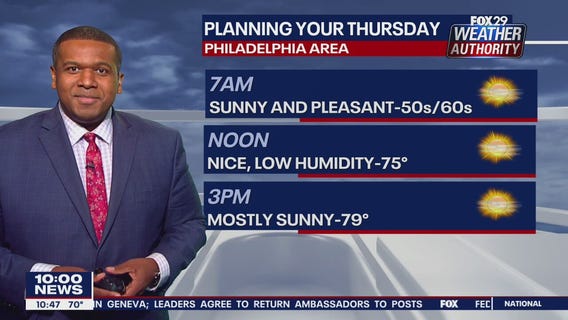 FOX 29 Weather Authority 7-day forecast 10 p.m.