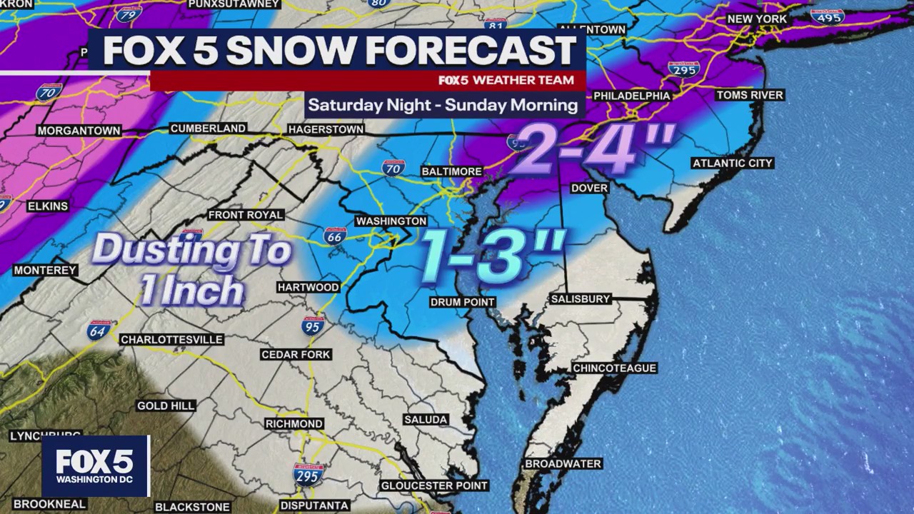 DC SNOW FORECAST: Overnight snow will stick to surface