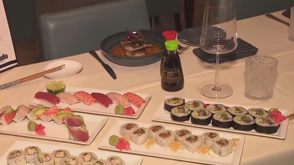 Array of fresh sushi