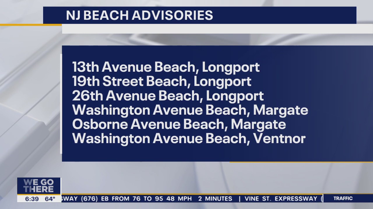 Several NJ beaches closed due to fecal bacteria