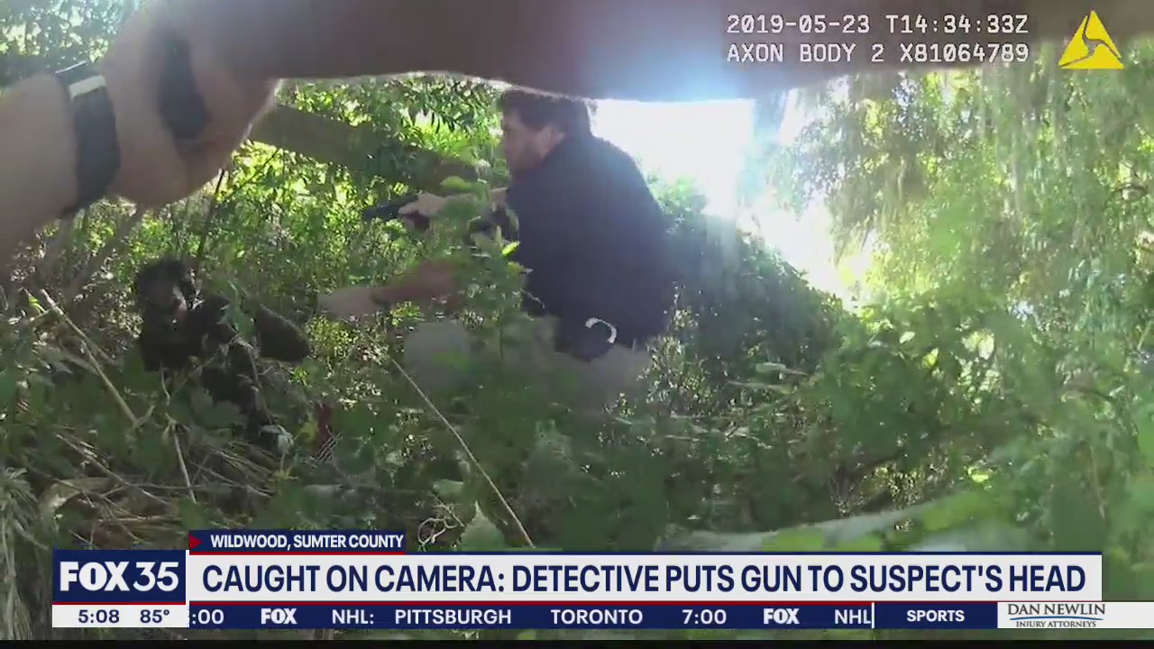 Detective puts gun to suspect's head