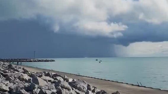 Waterspout off Racine's shore