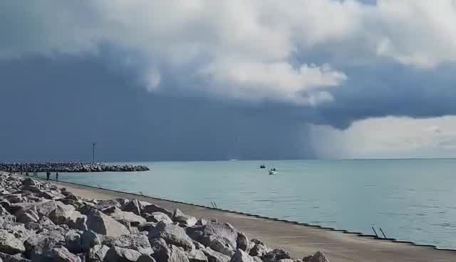 Waterspout off Racine's shore