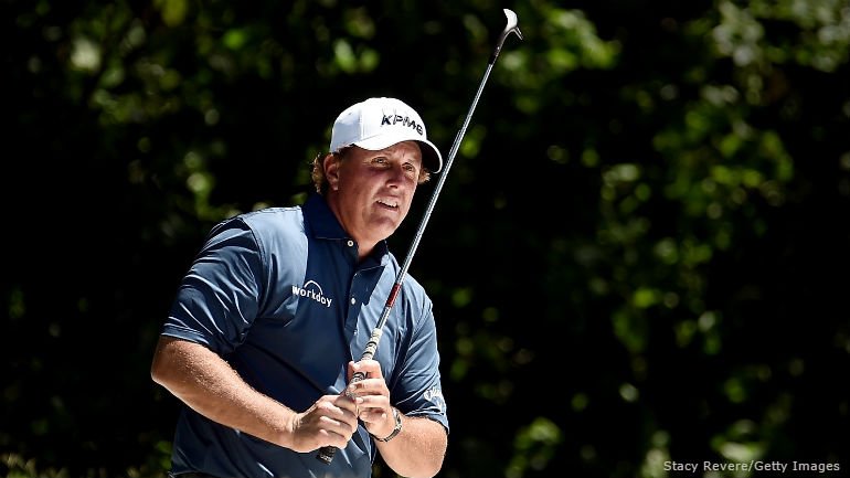 Mark Wilson reacts to Mickelson's Major win