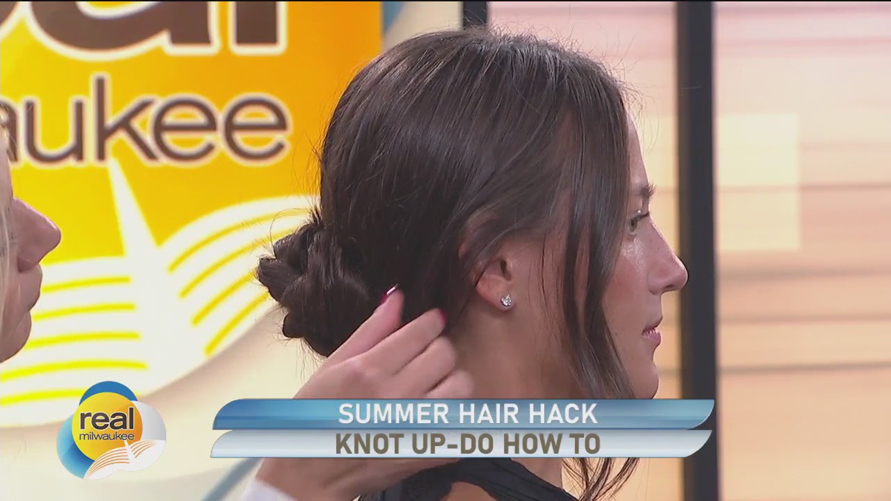 Knot up-do how-to; Easy summer hair
