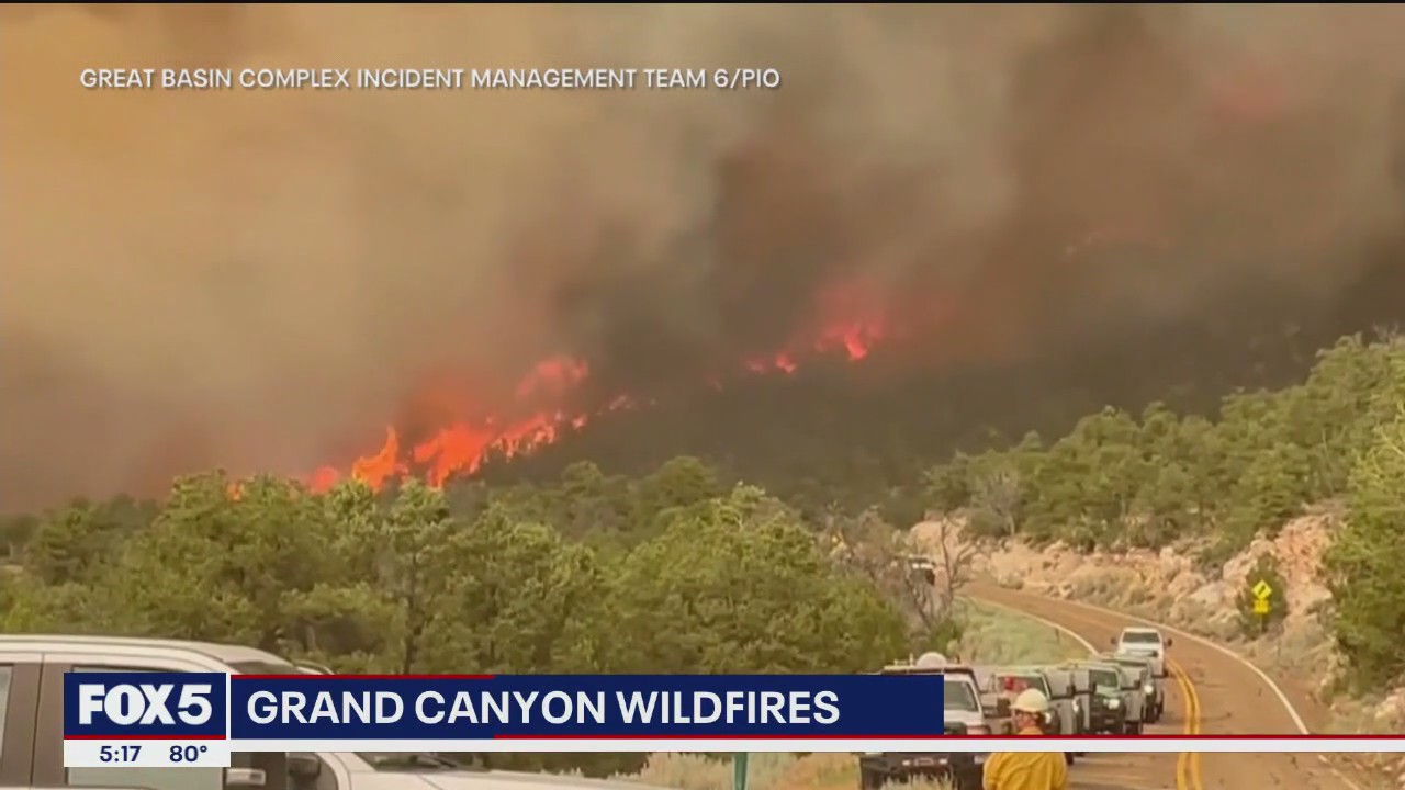 Wildfires spread across Grand Canyon