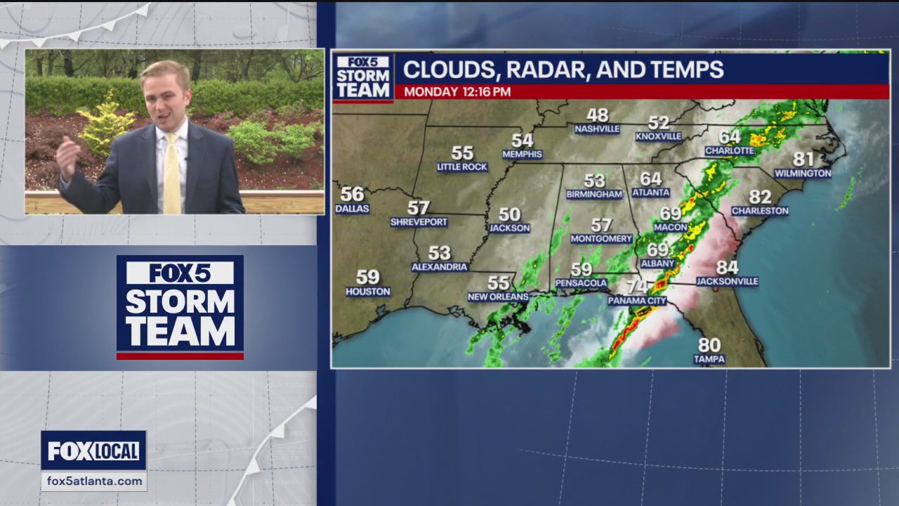Monday midday weather forecast