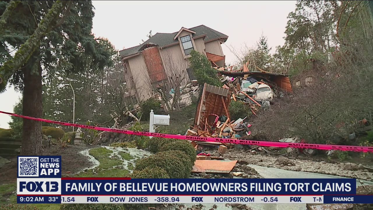 Family of home demolished after landslide file tort claims against City of Bellevue
