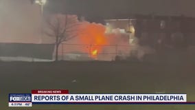 Philadelphia plane crash: Cars, homes on fire