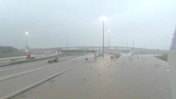 Flooded roadways in the Houston area due to Tropical Storm Beta