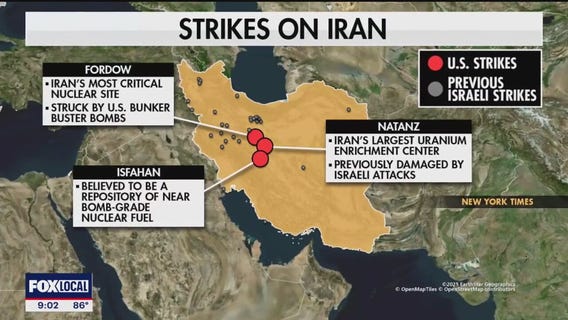 U.S. strikes Iran nuclear sites in military operation