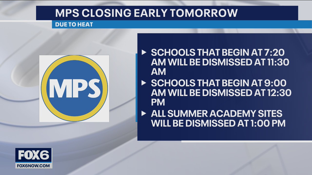 MPS closes early Tuesday due to heat