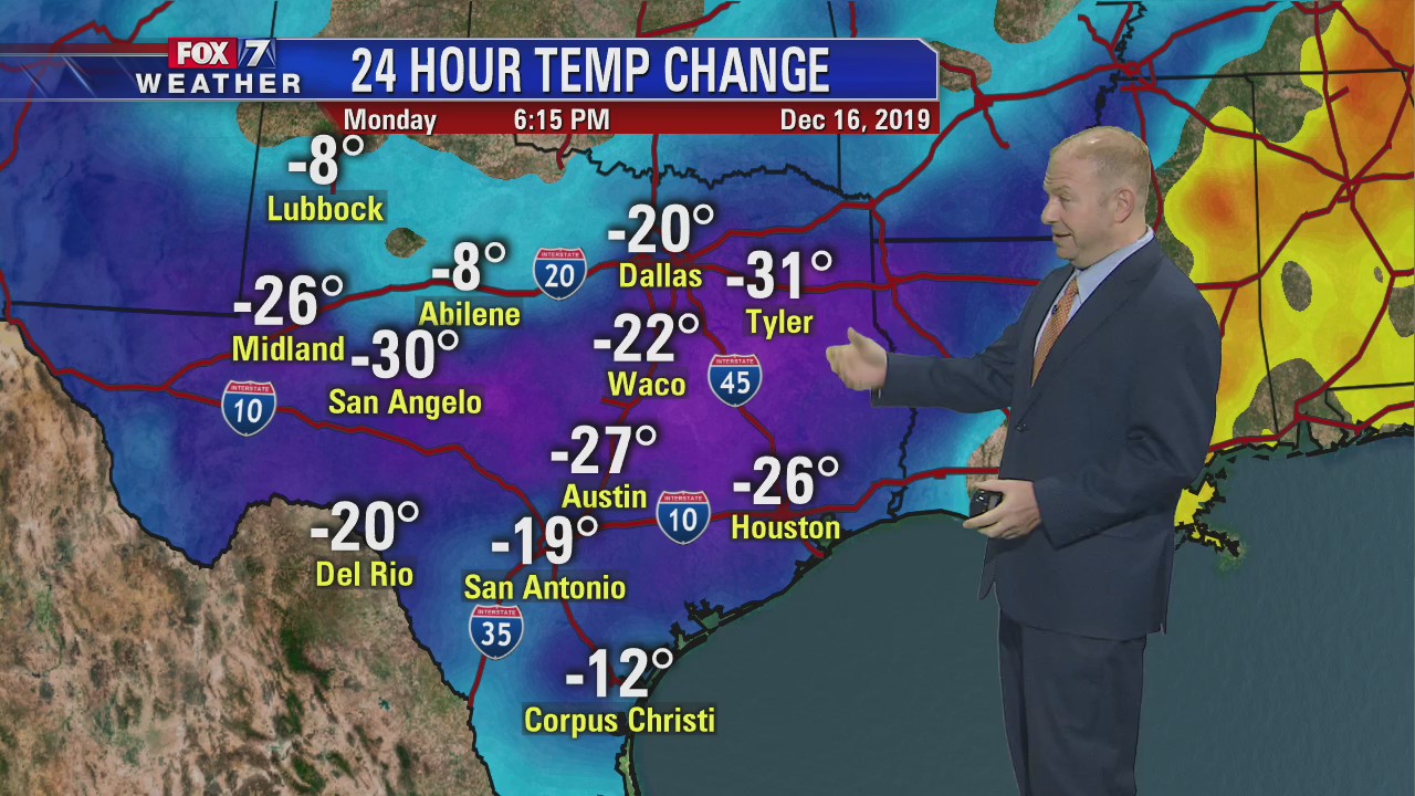 Evening weather forecast for December 16