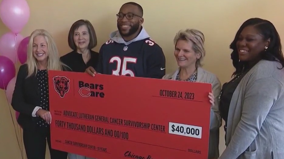 Bears fullback Khari Blasingame gives back to cancer survivors in Park Ridge