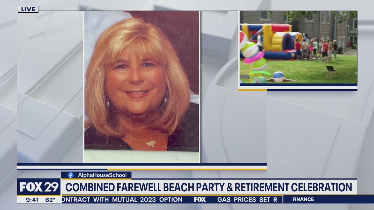 Philadelphia school hosts combined beach party and retirement celebration