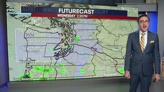 Seattle weather: Lowland rain, mountain snow expected Tuesday