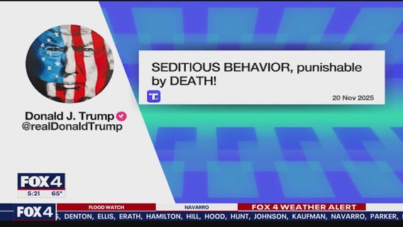 Trump accuses lawmakers of sedition punishable by death