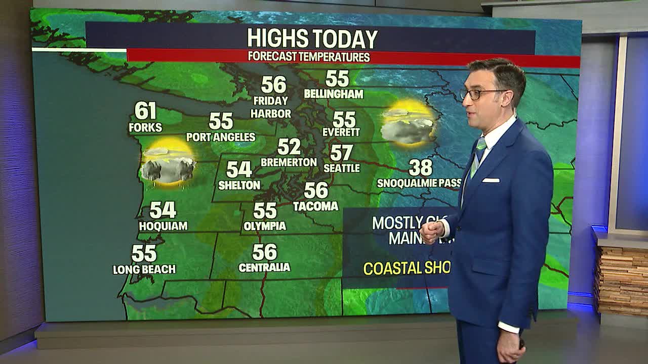 Above average temperatures for Friday