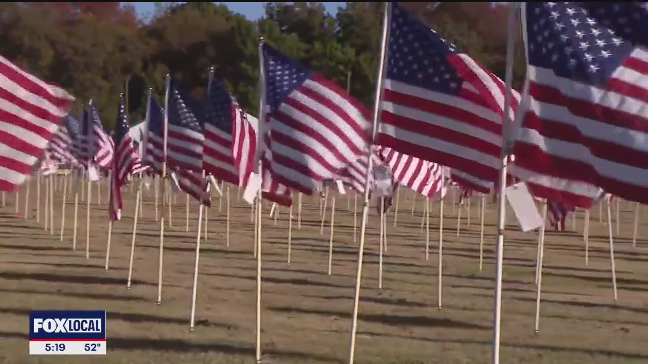 Plano flag display honors veterans at Oak Point Park