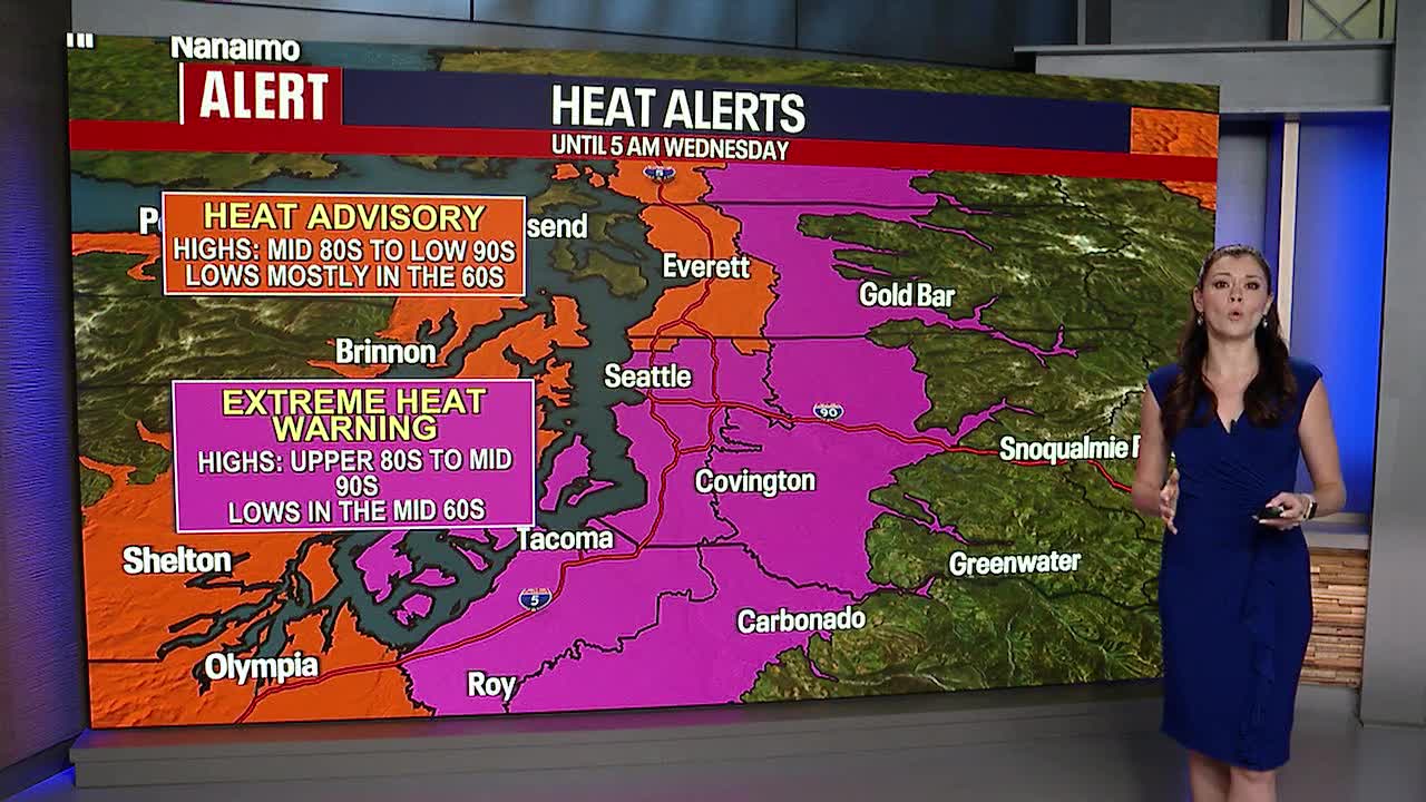 Seattle weather: Hot temperatures through at least Tuesday