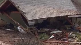 La Ca�ada Flintridge homes damaged by mudslide with more rain on the way