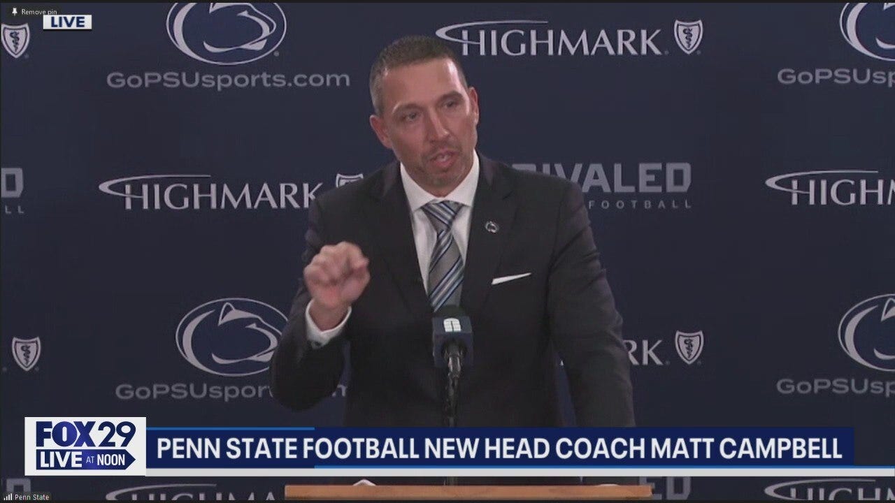 Penn State football coach Matt Campbell emotional during introductory press conference