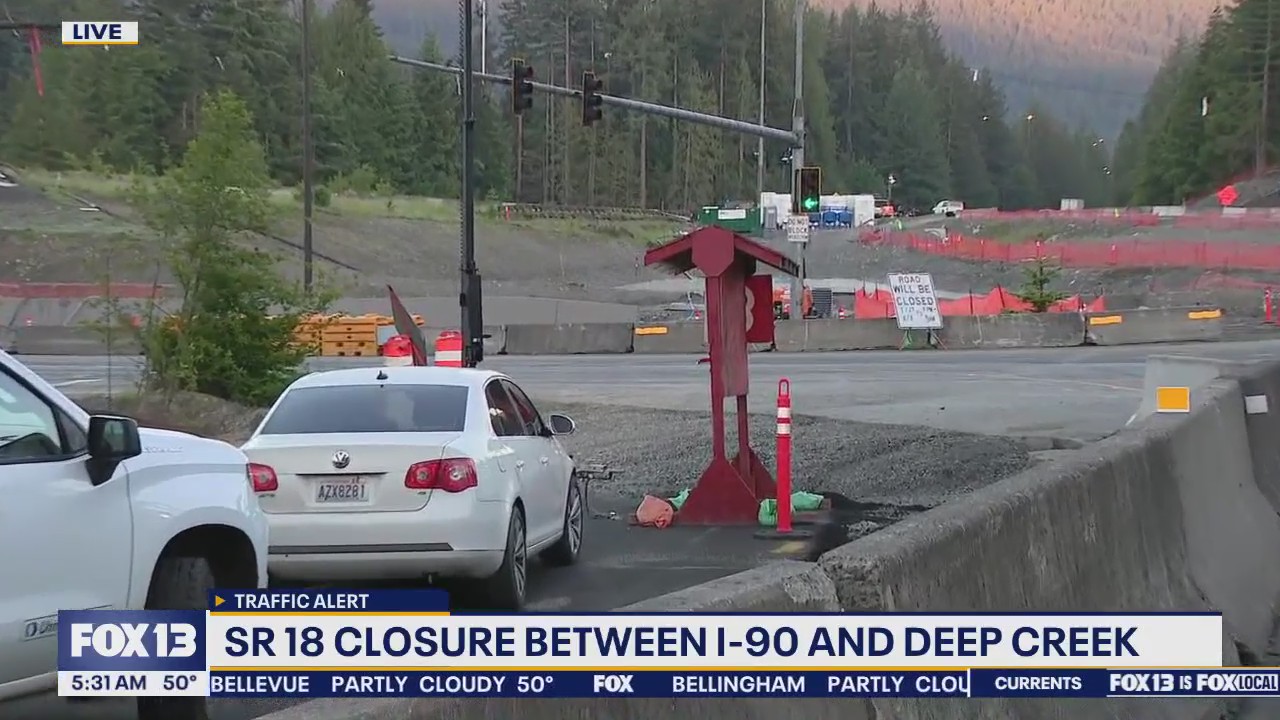 Major closure to start on SR 18 at I-90