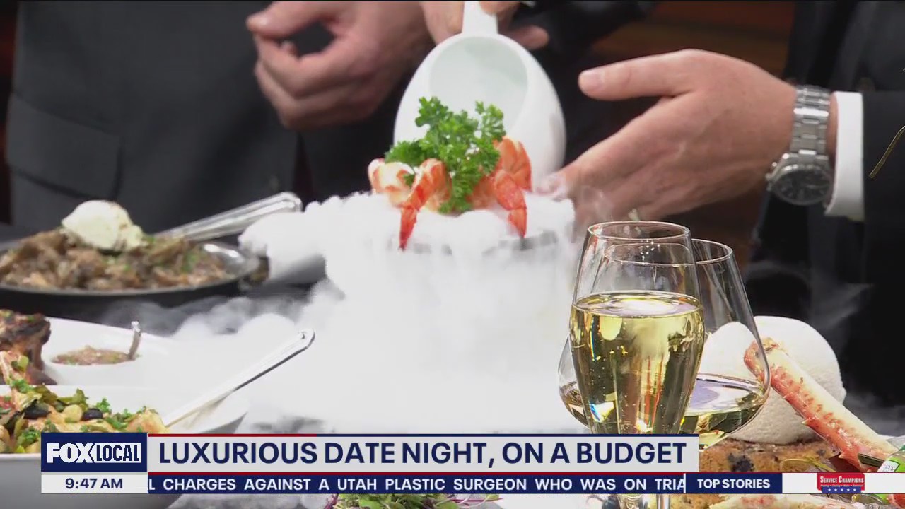 Luxurious steakhouse dinner