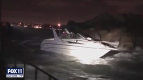 Dramatic boat rescue off Marina Del Rey coast
