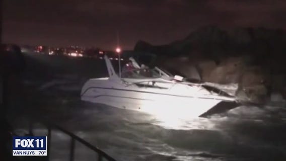 Dramatic boat rescue off Marina Del Rey coast