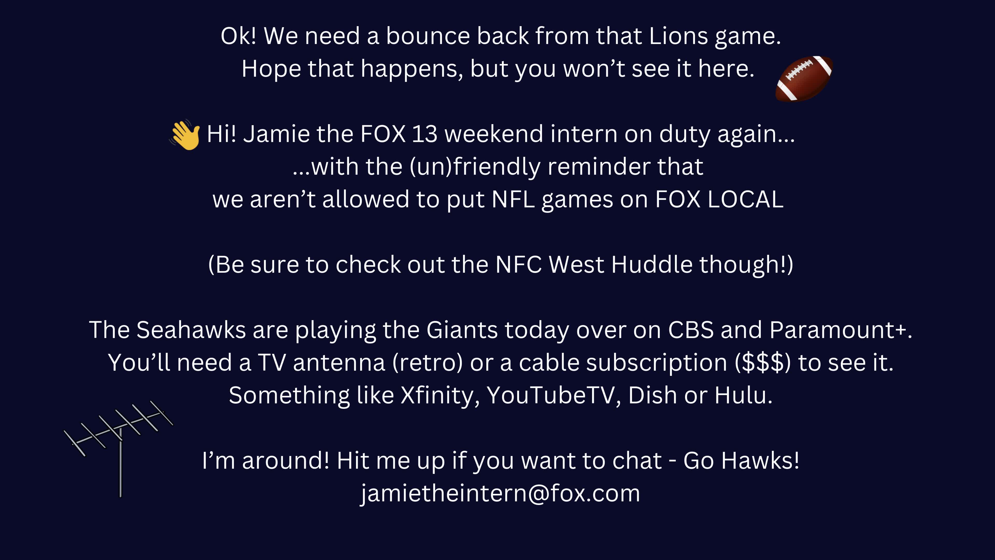 Where to watch the Seahawks vs. Giants game