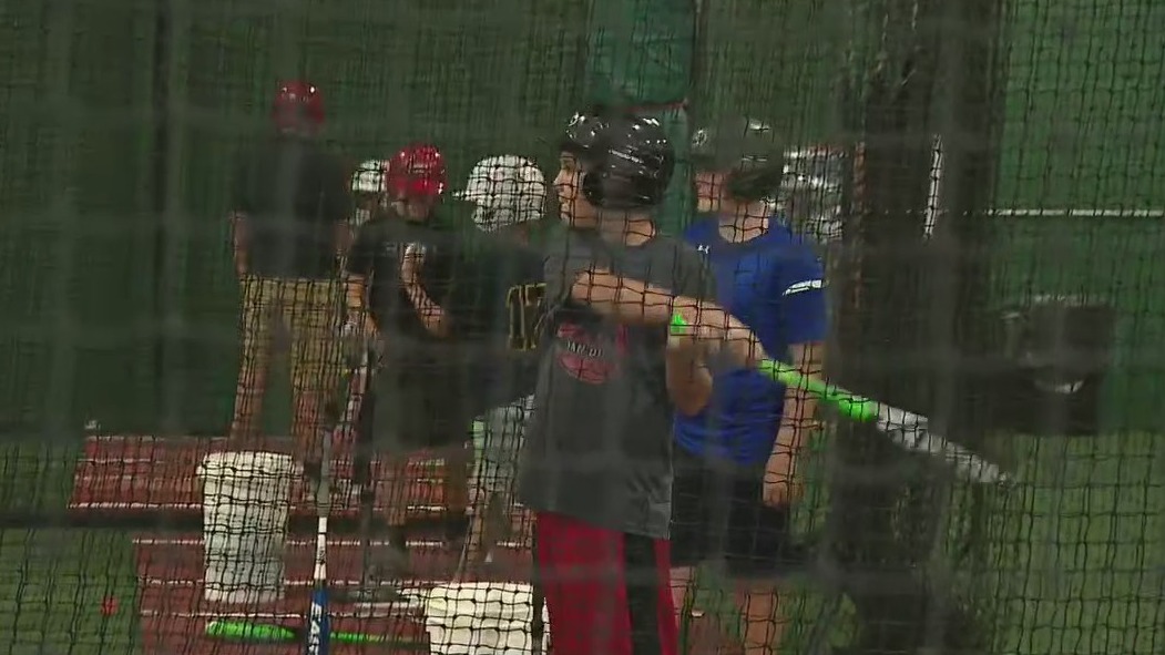 Cory hits the batting cages at The Cages Training Facility