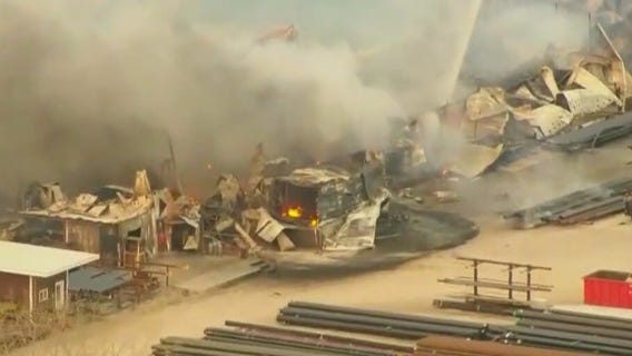 Firefighter injured while battling massive blaze at Joliet manufacturing plant