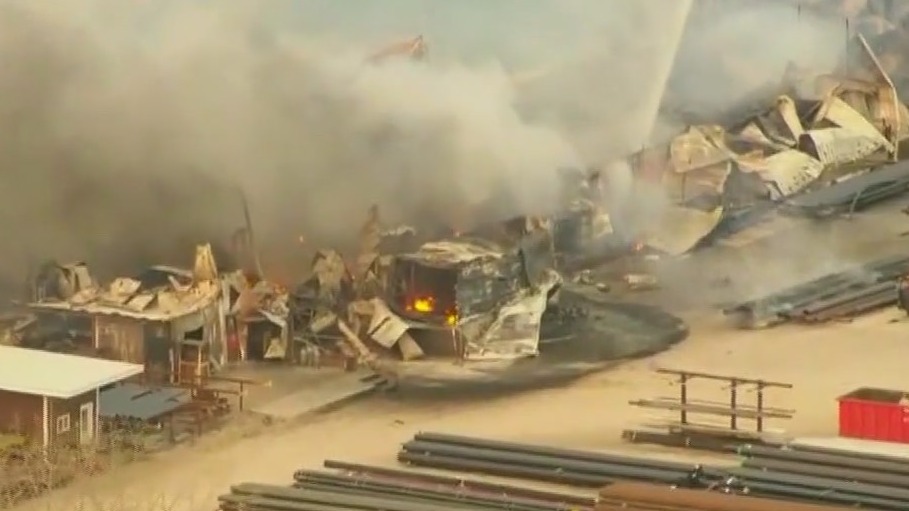 Firefighter injured while battling massive blaze at Joliet manufacturing plant