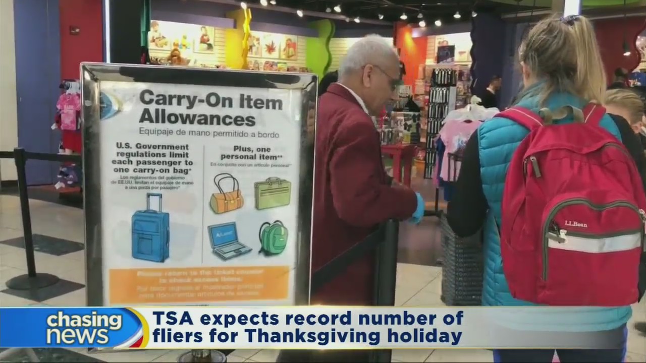 TSA expecting record number of fliers for Thanksgiving holiday
