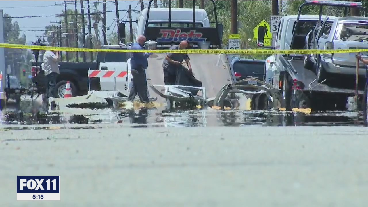 Vehicle explodes in Montclair, briefly knocking out power in area