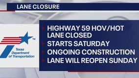 Weekend Houston traffic: Highway 59 HOV lane closed Saturday