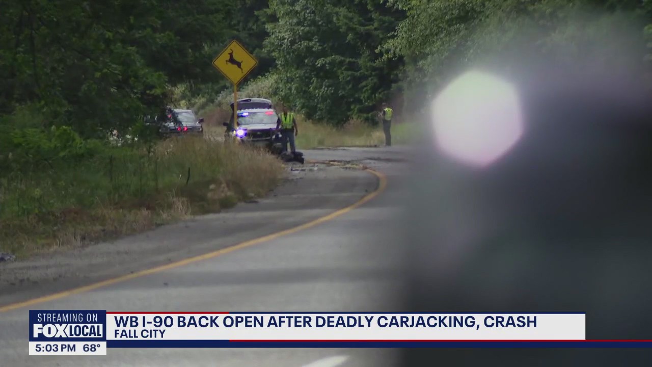 WB I-90 reopens after deadly carjacking, crash