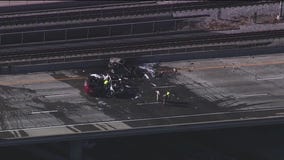 Multi-car crash blocks lanes on Highway 87