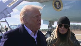 Trump visits hurricane, wildfire disaster zones
