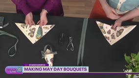 Making May Day bouquets with Terra Bella Flowers