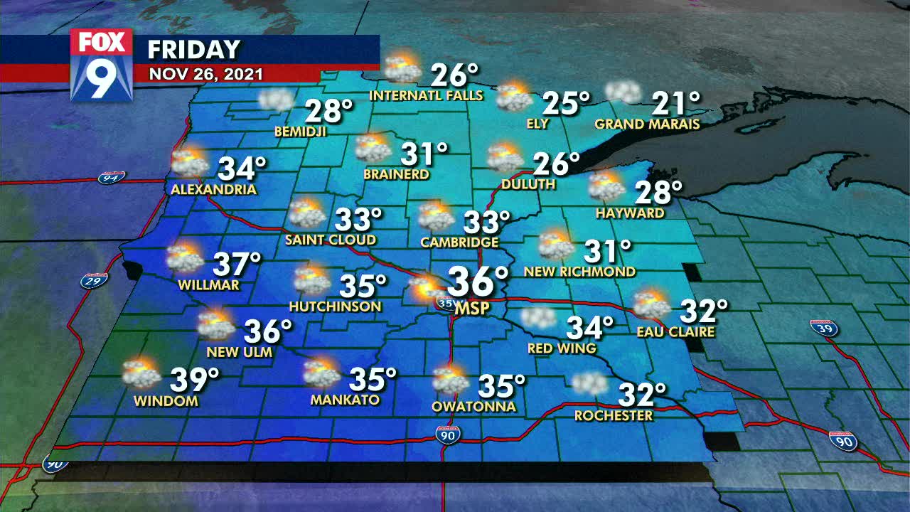 Black Friday's forecast: seasonable with highs in the mid 30s