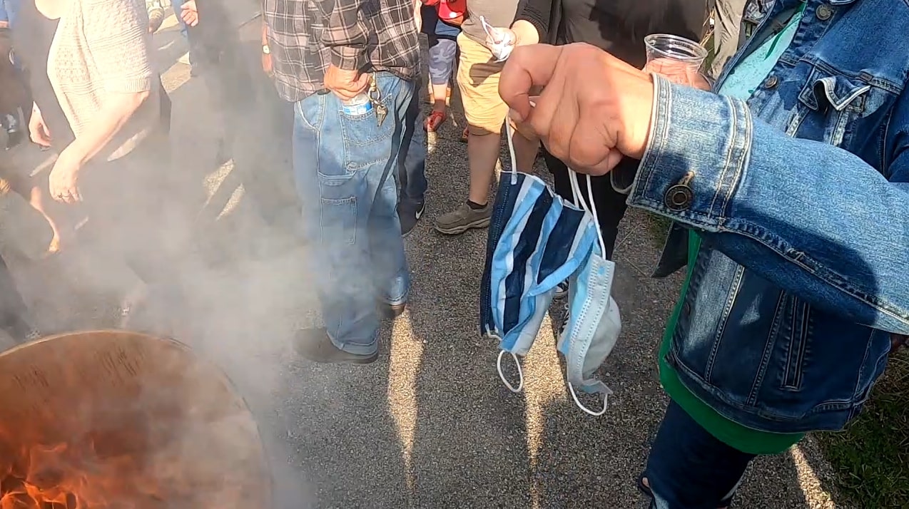 Mask burning rally in Milwaukee